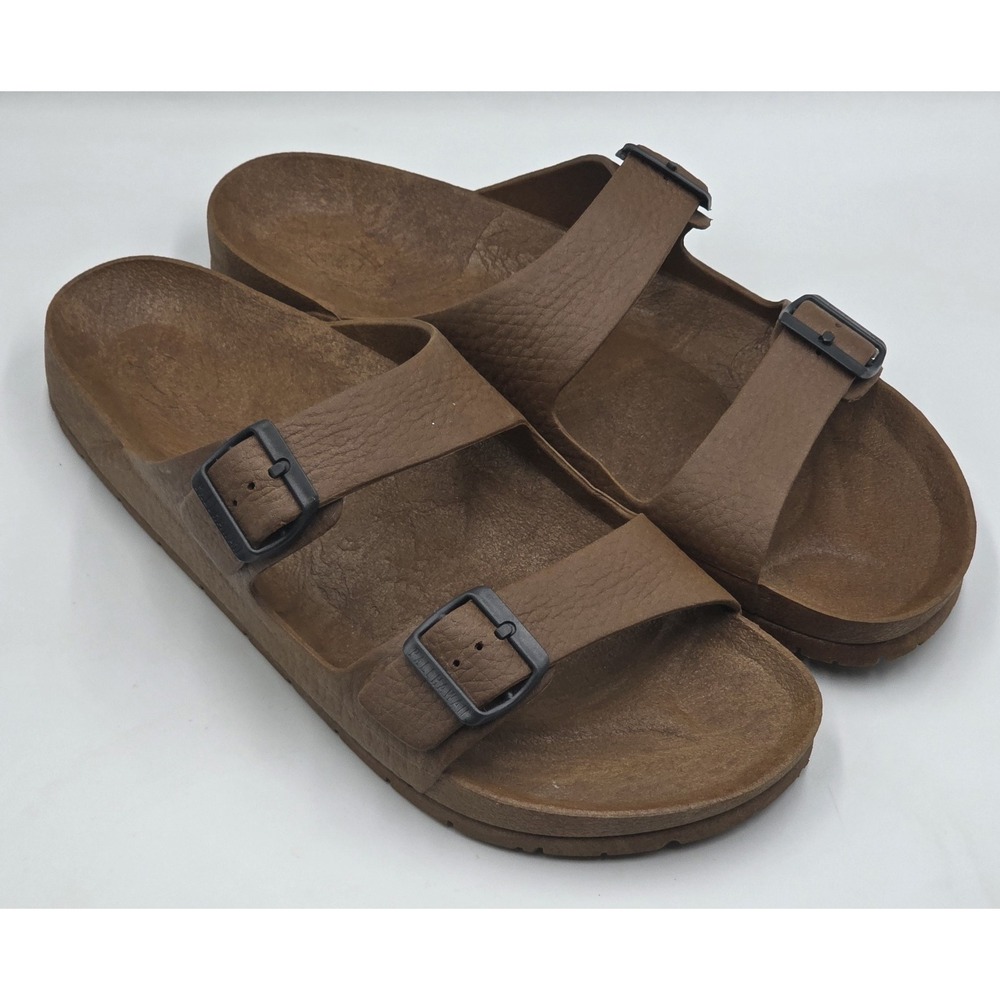 Pali Hawaii Men's Brown Soft Buckle Two Adjustable Buckle Straps Sandals Size 12